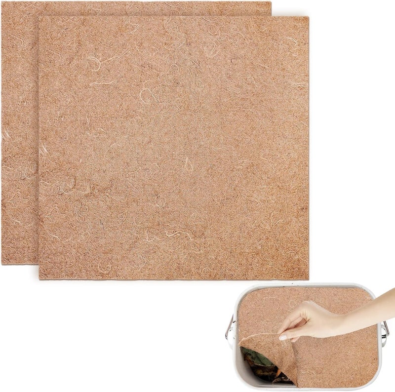 U0U 2 Pieces Worm Blanket Worm Bin Blanket,2 x 2Ft Wor m Blankets Subpod,Degradable Jute Fibre Blankets for Compost Bin,Farm Compost for Keep Worms Dark and Moist - Image 1